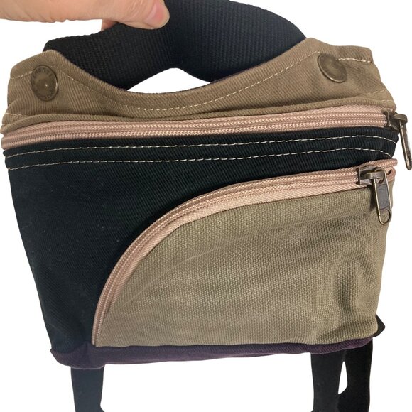 Benetti Barcelona Canvas Fanny Pack Belt Bag Adjustable Strap Purple Black Spain - Picture 4 of 10